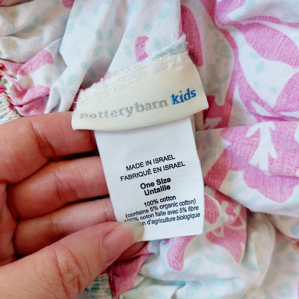 Floral Trellis Pottery Barn Kids Fitted‎ Crib Sheet Pink & Blue